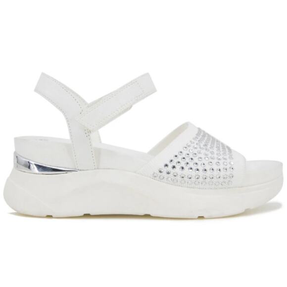NEW Kenneth Cole Reaction Women's Hera Jewel Sport Sandals White Comfort Size 7 - Picture 1 of 4